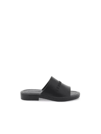 Embossed Logo Rubber Sandals Black - SALVATORE FERRAGAMO - BALAAN 2