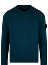 Logo Patch Crew Neck Wool Knit Top Green - STONE ISLAND - BALAAN 2