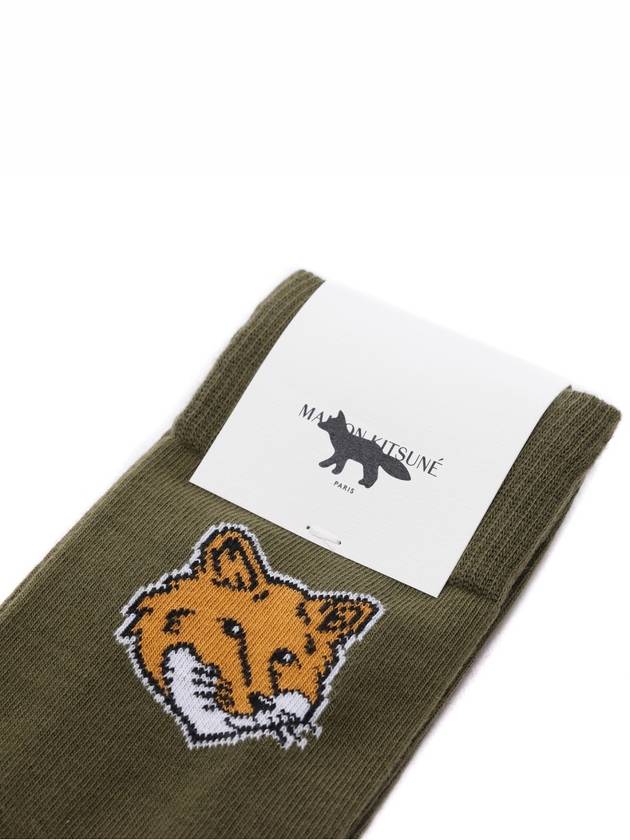 Fox Head Socks Green - MAISON KITSUNE - BALAAN 4