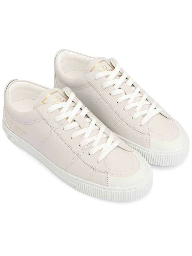 Men's City Planet Leather Low Top Sneakers White - VALENTINO - BALAAN 4