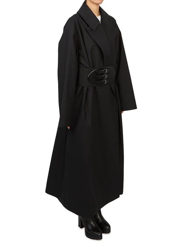 Belted Cotton Trench Coat Black - ALAIA - BALAAN 7