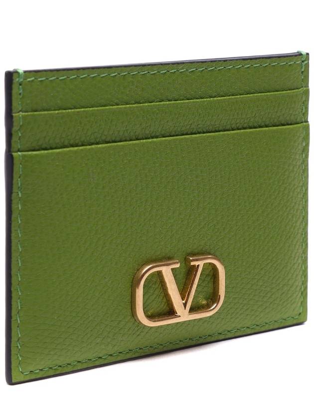 V Logo Signature Card Wallet Green - VALENTINO - BALAAN 4