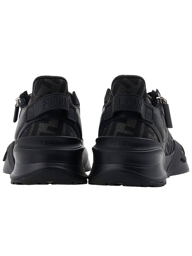 Flow FF Jacquard Leather Running Low Top Sneakers Black - FENDI - BALAAN 5
