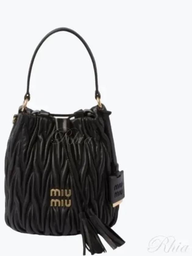 Matelasse Nappa Leather Bucket Bag Black - MIU MIU - BALAAN 2