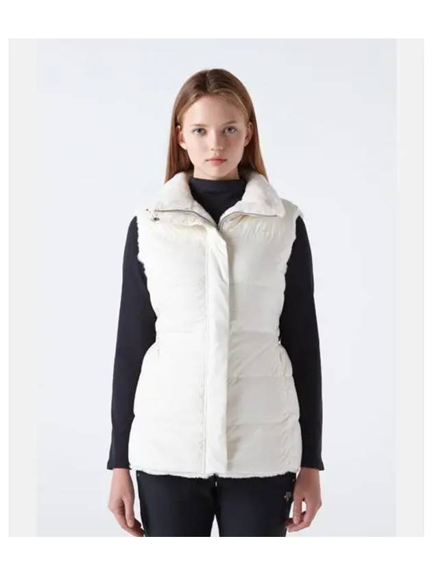 Women s Sherpa Reversible Duck Down Vest Ivory SP422SDVO6 - DESCENTE - BALAAN 1