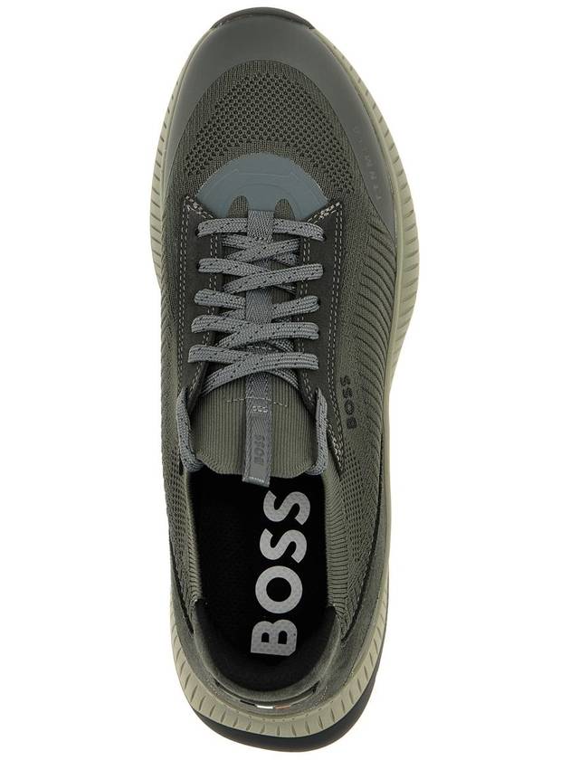 TTNM Evo Trainer Knit Upper Low Top Sneakers Dark Green - HUGO BOSS - BALAAN 5