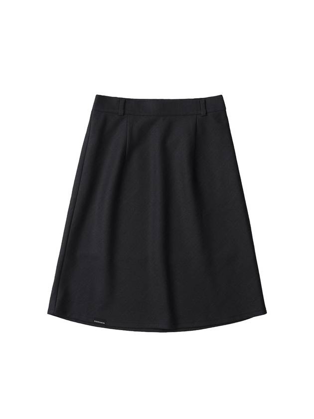 Monochrome Casual Midi A-Line Skirt Black - ZIZEMUSEUM - BALAAN 1