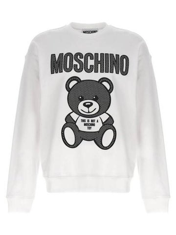 Hooded Sweatshirt V172620281001 White Black - MOSCHINO - BALAAN 1