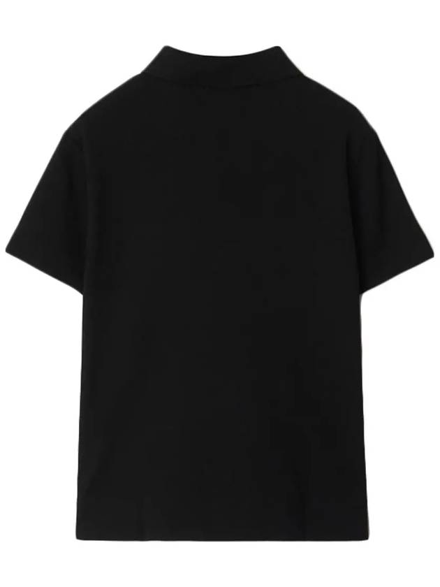 Kids Cotton Polo Shirt Black - BURBERRY - BALAAN 4