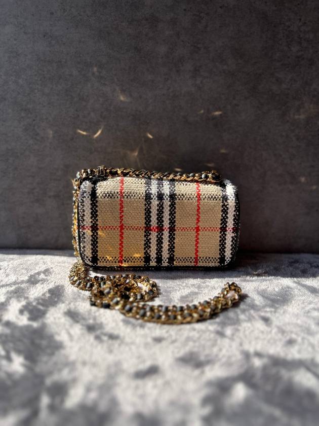 TB Logo Check Bouclé Mini Lola Cross Bag Beige - BURBERRY - BALAAN 11