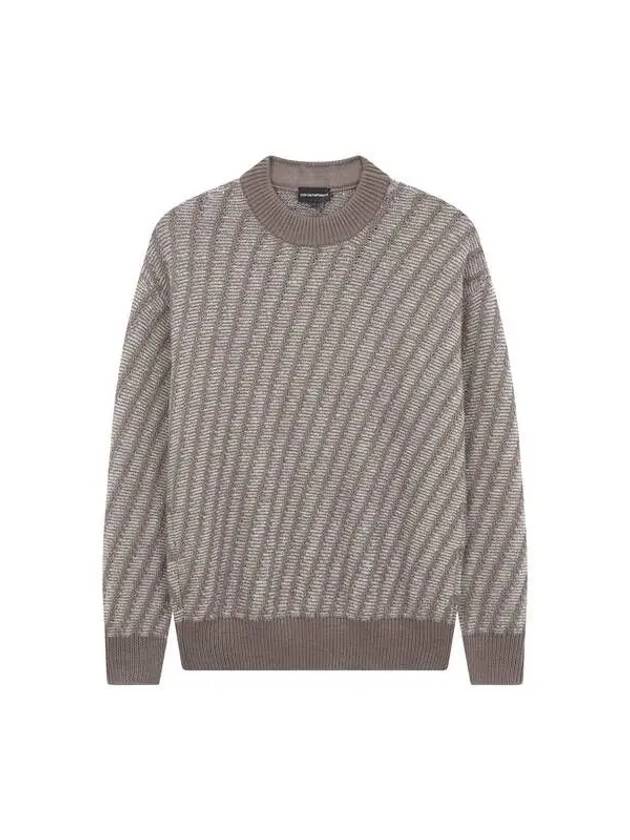 Men s line organization crew neck knit light brown 270565 - EMPORIO ARMANI - BALAAN 1