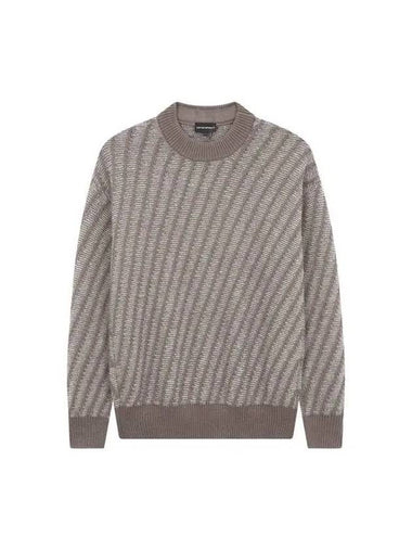 Men s line organization crew neck knit light brown 270565 - EMPORIO ARMANI - BALAAN 1