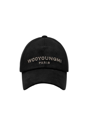 Suede Embroidered Logo Ball Cap Black - WOOYOUNGMI - BALAAN 1