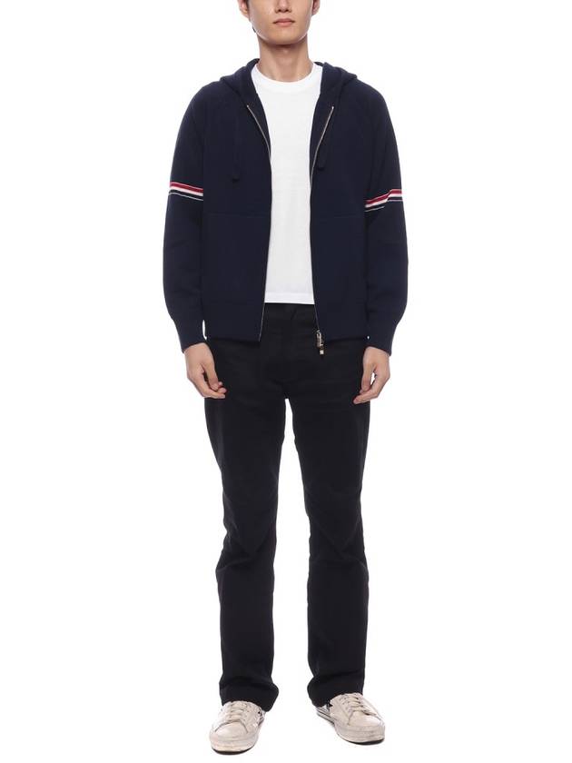 Armband Cashmere Zip-Up Hoodie Navy - THOM BROWNE - BALAAN 4