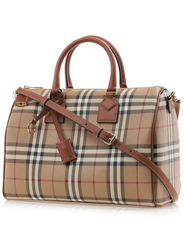 Medium Check Bowling Tote Bag Archive Beige Briar Brown - BURBERRY - BALAAN 3