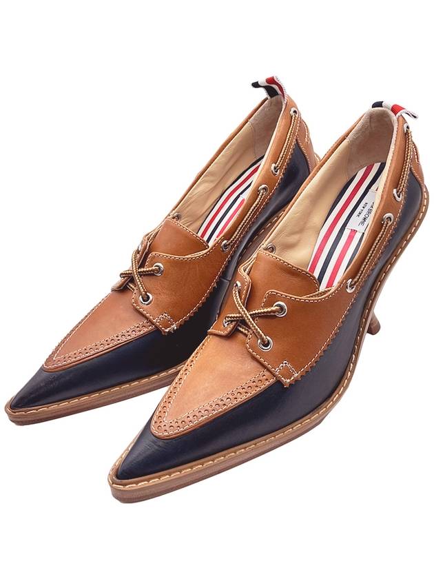 Vachetta leather curve heel boat shoes FFH253A L0044 275 - THOM BROWNE - BALAAN 2