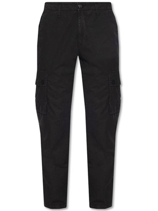 Men's Wappen Patch Cargo Track Pants Black - STONE ISLAND - BALAAN 2