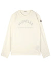 8D00003 829HP 034 Women Logo Patch Long Sleeve TShirt Cream - MONCLER - BALAAN 1