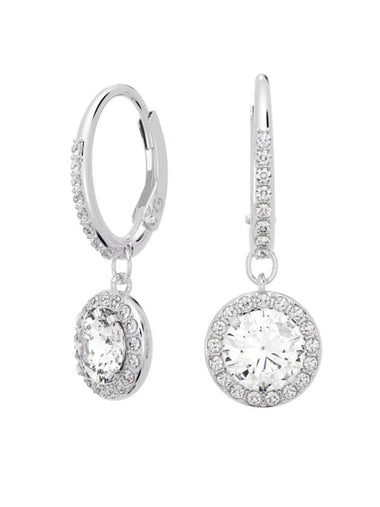 Una Angelic Crystal Drop Earrings Silver - SWAROVSKI - BALAAN 1