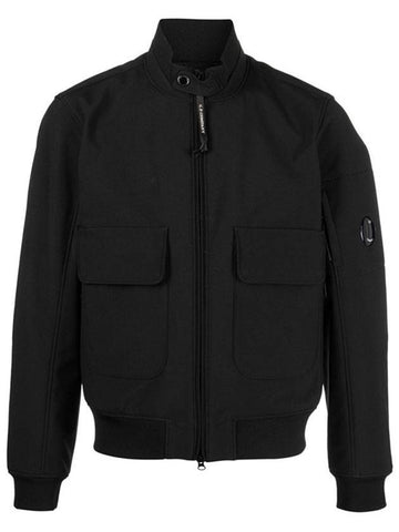 Lens Wappen Shell R Zip-Up Jacket Black - CP COMPANY - BALAAN 1