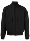 Lens Wappen Shell R Zip-Up Jacket Black - CP COMPANY - BALAAN 1