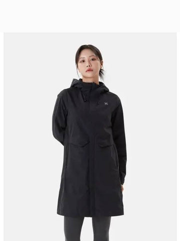 DUALIS Women s Unlined Long Weather Coat Black SP312DJK92 - DESCENTE - BALAAN 1