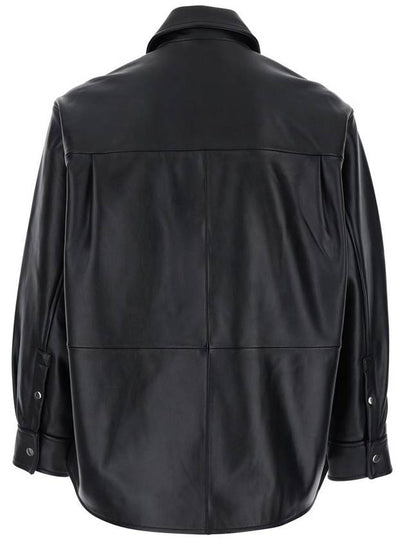 Black Jacket With Classic Collar And Dropped Shoulders In Leather Man - SUNFLOWER - BALAAN 2