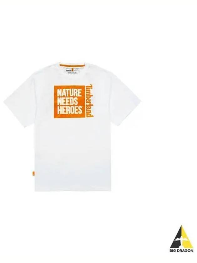 Men s NNH front short sleeve t shirt white TB0A62311001 - TIMBERLAND - BALAAN 1