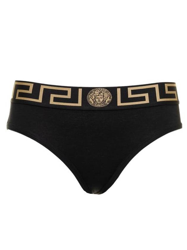 Women's Medusa Logo Greca Cotton Briefs Black - VERSACE - BALAAN 2