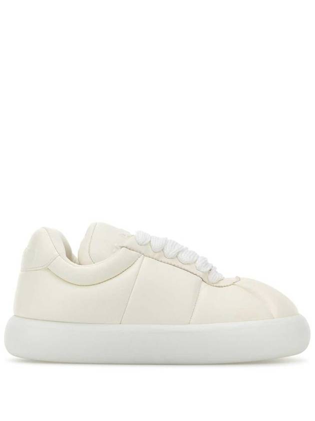 Padded Lace-up Leather Low Top Sneakers White - MARNI - BALAAN 2