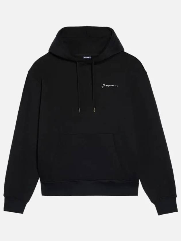 Le Brode Logo Cotton Hoodie Black - JACQUEMUS - BALAAN 4