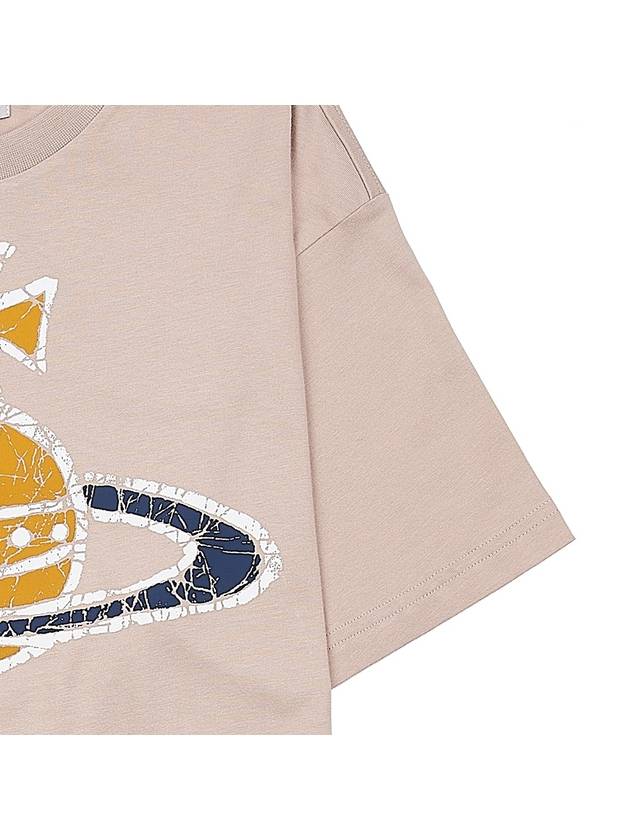 Women's Print Logo Short Sleeve T-Shirt Beige - VIVIENNE WESTWOOD - BALAAN 7