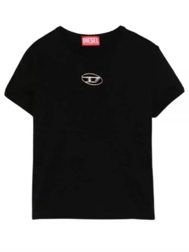 Slim Fit Cutout Oval D Short Sleeve T-Shirt Black - DIESEL - BALAAN 2