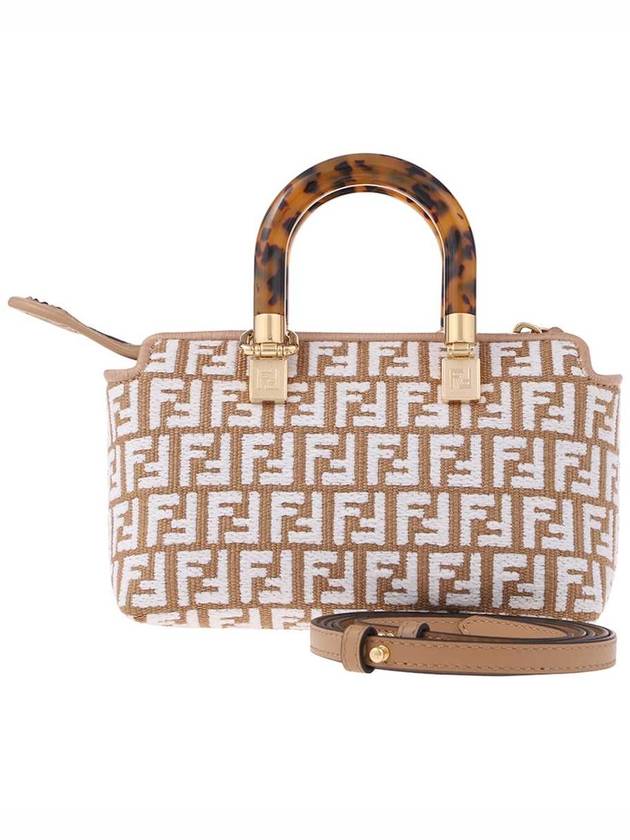 By The Way Mini Raffia Boston Tote Bag Beige - FENDI - BALAAN 3