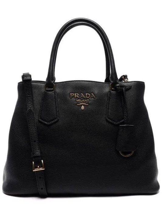 Vitello Phenix Tote Bag Black - PRADA - BALAAN 1