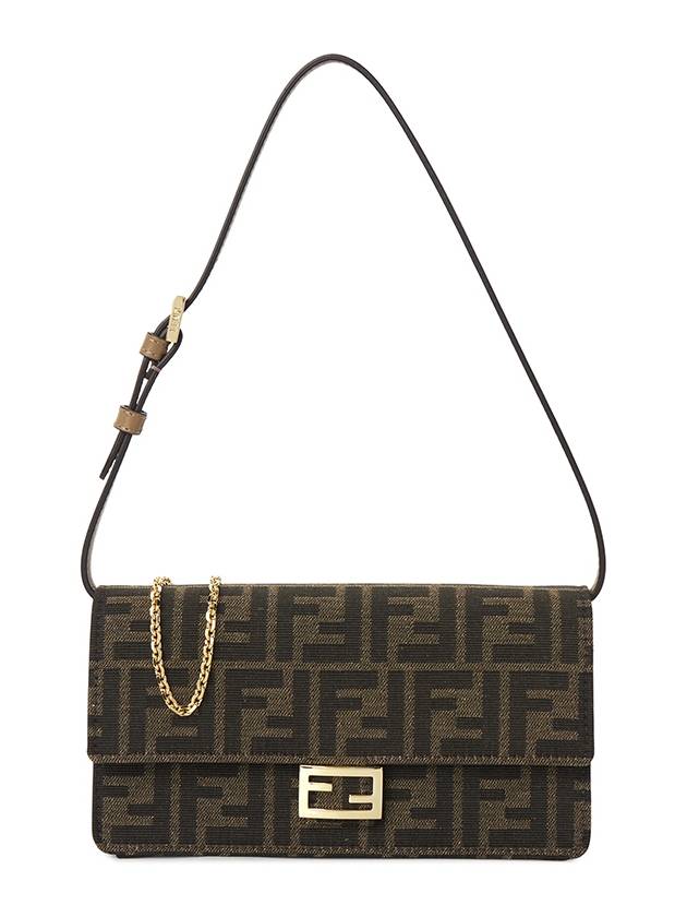 Baguette FF Fabric Shoulder Long Wallet Brown - FENDI - BALAAN 2