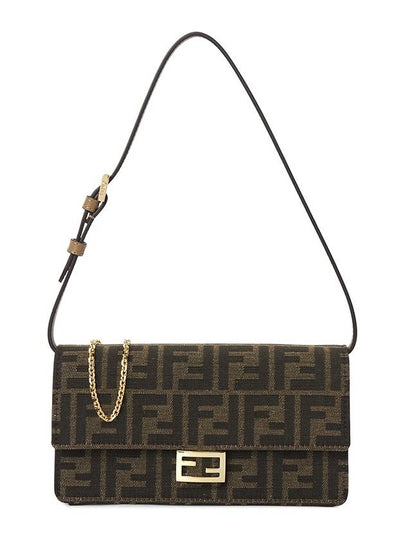 Baguette FF Fabric Shoulder Long Wallet Brown - FENDI - BALAAN 2