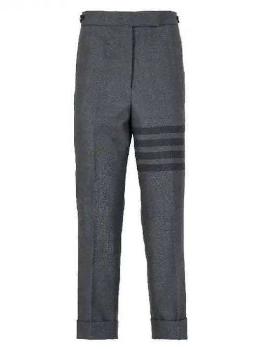 Diagonal armband detail cropped turn-up pants 271294 - THOM BROWNE - BALAAN 1