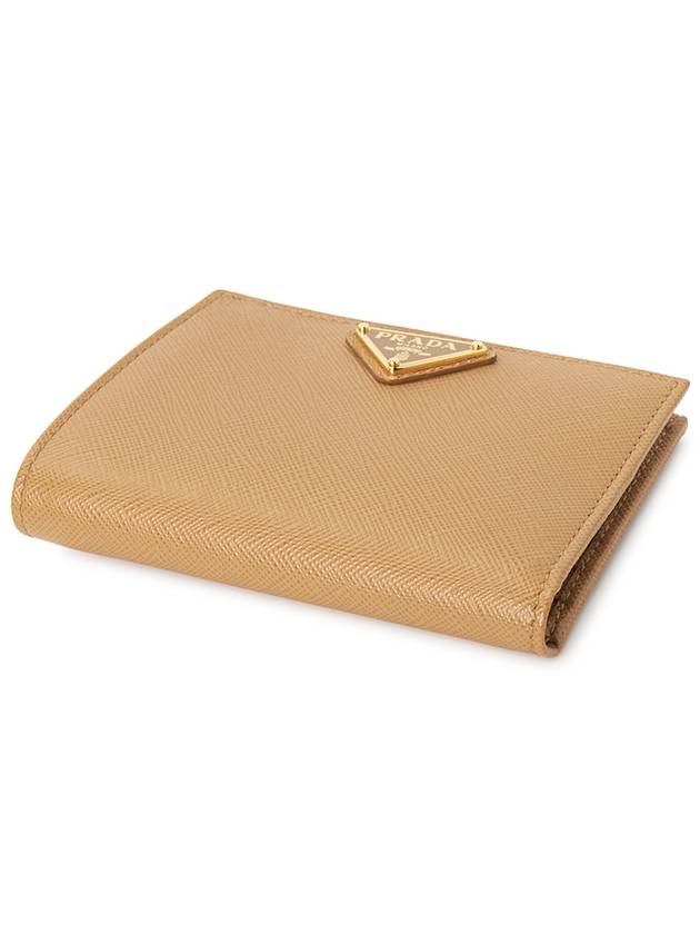 Small Saffiano Half Wallet Brown - PRADA - BALAAN 4