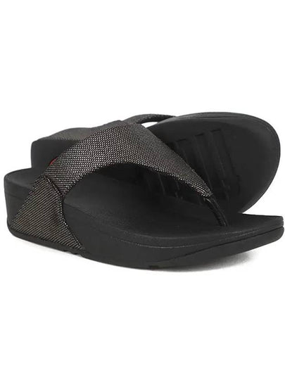 Women s Flip Flops Lulu Glitz Canvas Pewter Black Toe Post HQ9 B06 - FITFLOP - BALAAN 2