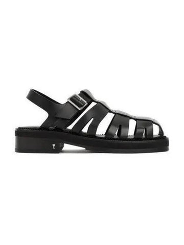 Fishman leather sandals black USV300 CVE002 - AMI - BALAAN 1