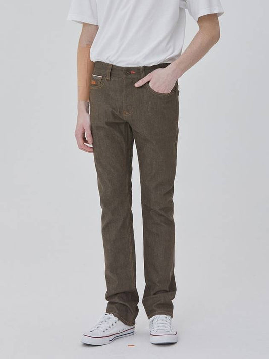 Color Selvedge Denim Jeans Khaki - CORK - BALAAN 2