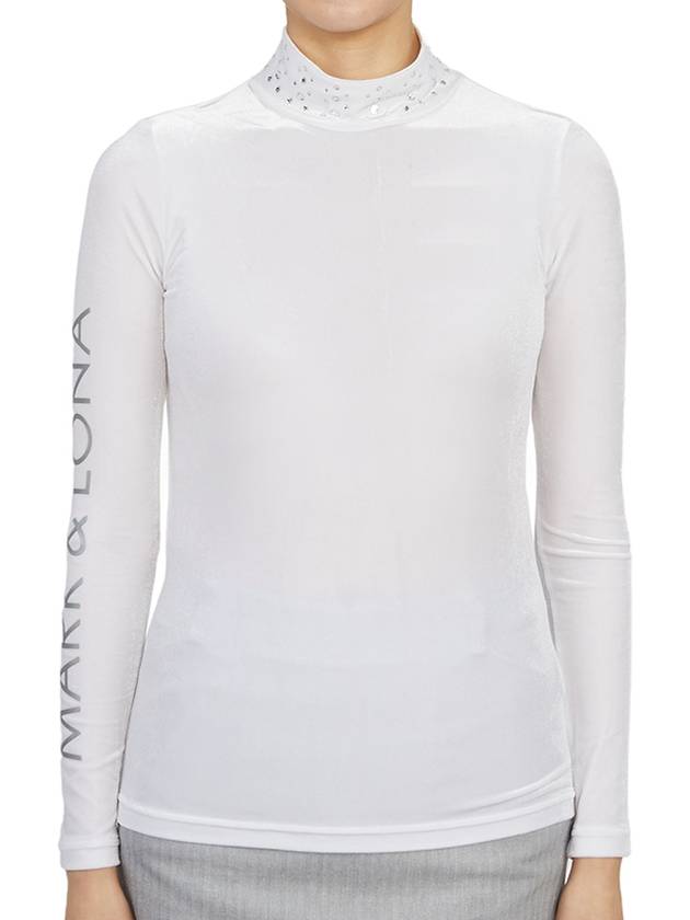 Golf Wear Women s Polar Neck Long Sleeve T Shirt MLW 2D AU05 WHITE - MARK & LONA - BALAAN 2