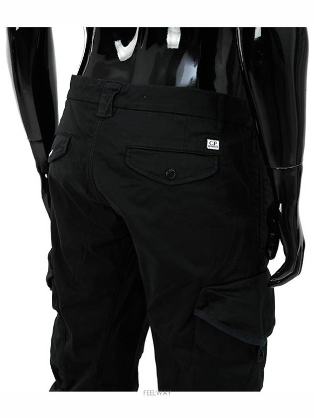 Lens Wappen Garment Dye Utility Cargo Track Pants Black - CP COMPANY - BALAAN 4