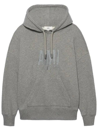 Men's Paris Logo Print Hoodie Grey - AMI - BALAAN 2