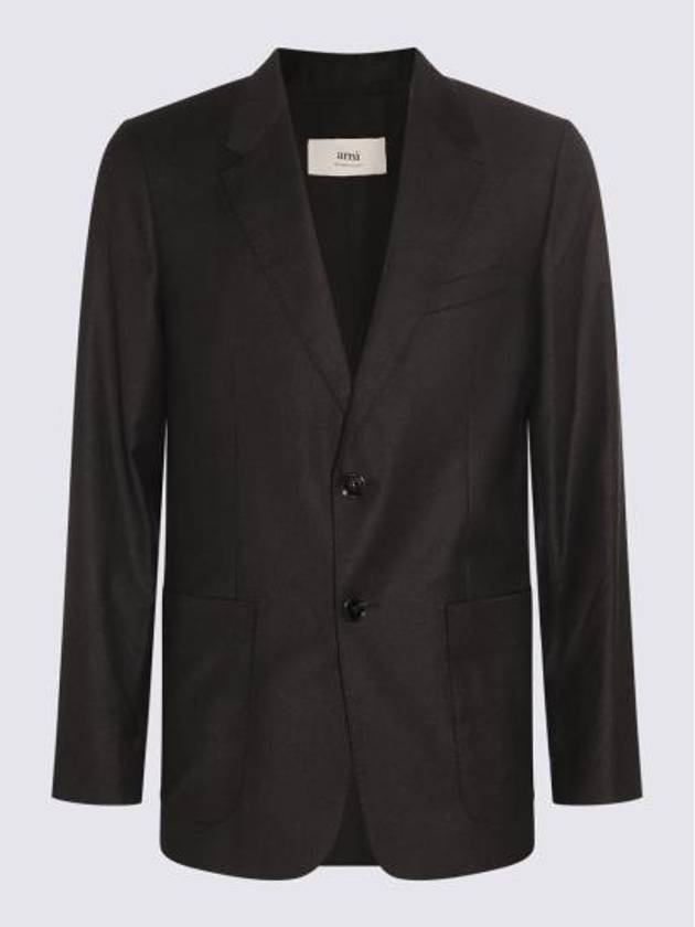 Two Button Blazer Jacket Heather Grey - AMI - BALAAN 2