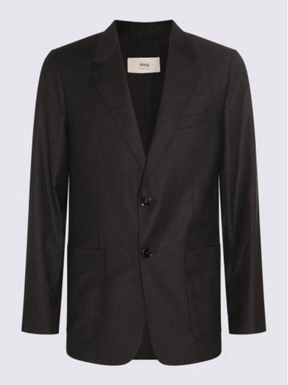 Two Button Blazer Jacket Heather Grey - AMI - BALAAN 2