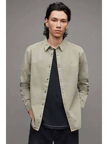 Staley Shirt MR014X 6169 Light Khaki - ALLSAINTS - BALAAN 1