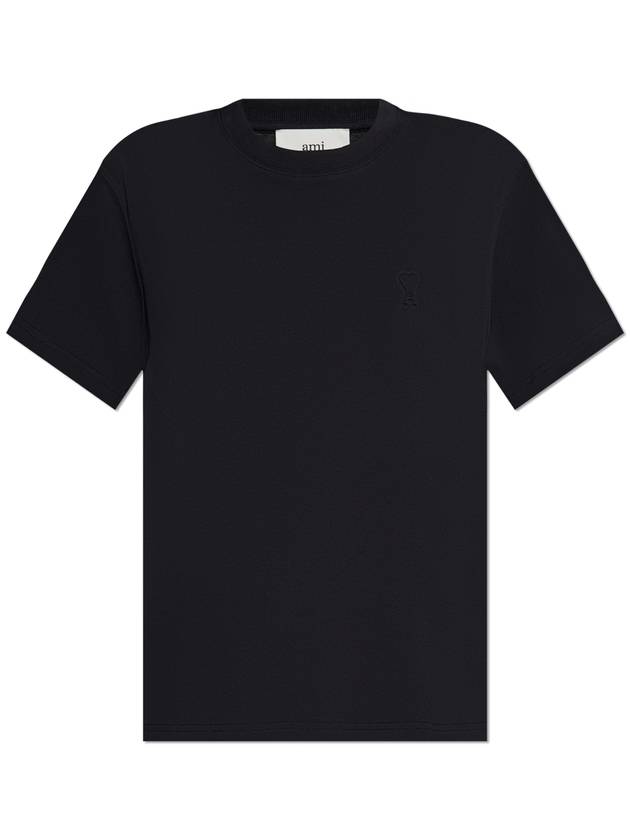 Ami Alexandre Mattiussi T-shirt With Raised Logo, Women's, Black - AMI - BALAAN 1