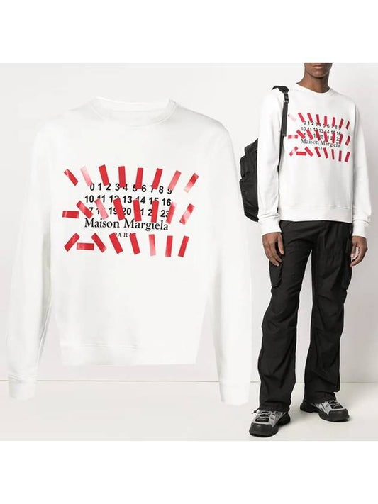 Numbering Graphic Logo Cotton Sweatshirt White - MAISON MARGIELA - BALAAN 2